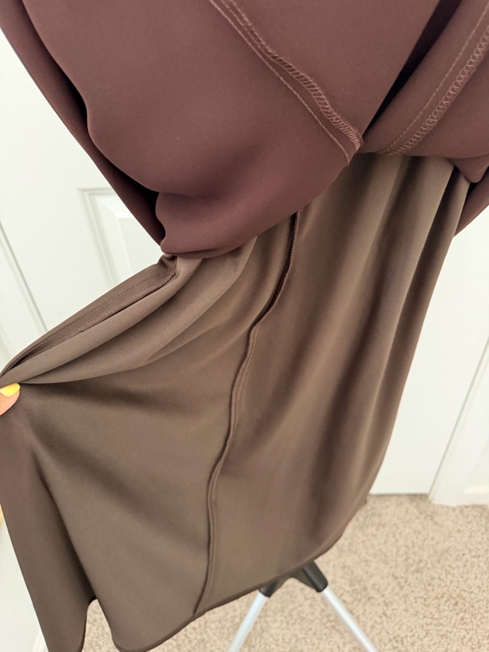 S.L. Fashions Brown Dress with Ruffle Detail - Picture 4 of 6